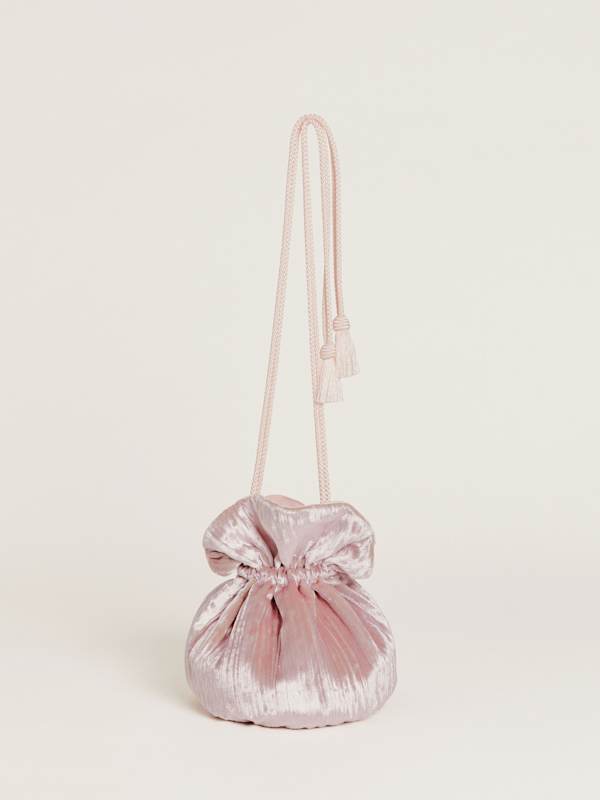 Aphrodite Pleated Pouch - Plisse Sepia Velvet